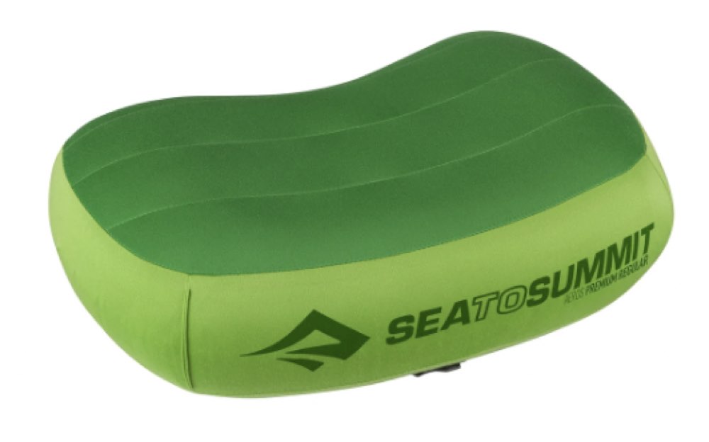 An inflatable Sea to Summit camp pillow.