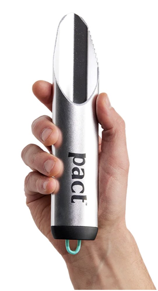A PACT Outdoors backcountry trowel kit and bathroom tablets.