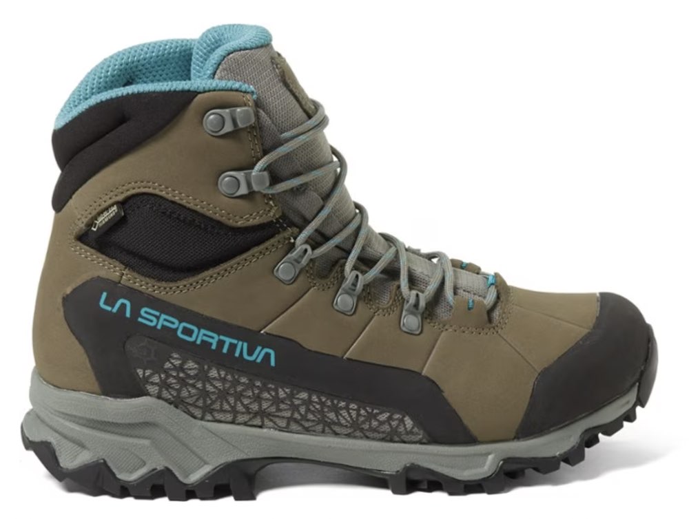 A pair of La Sportiva Nucleo II GTX hiking boots.