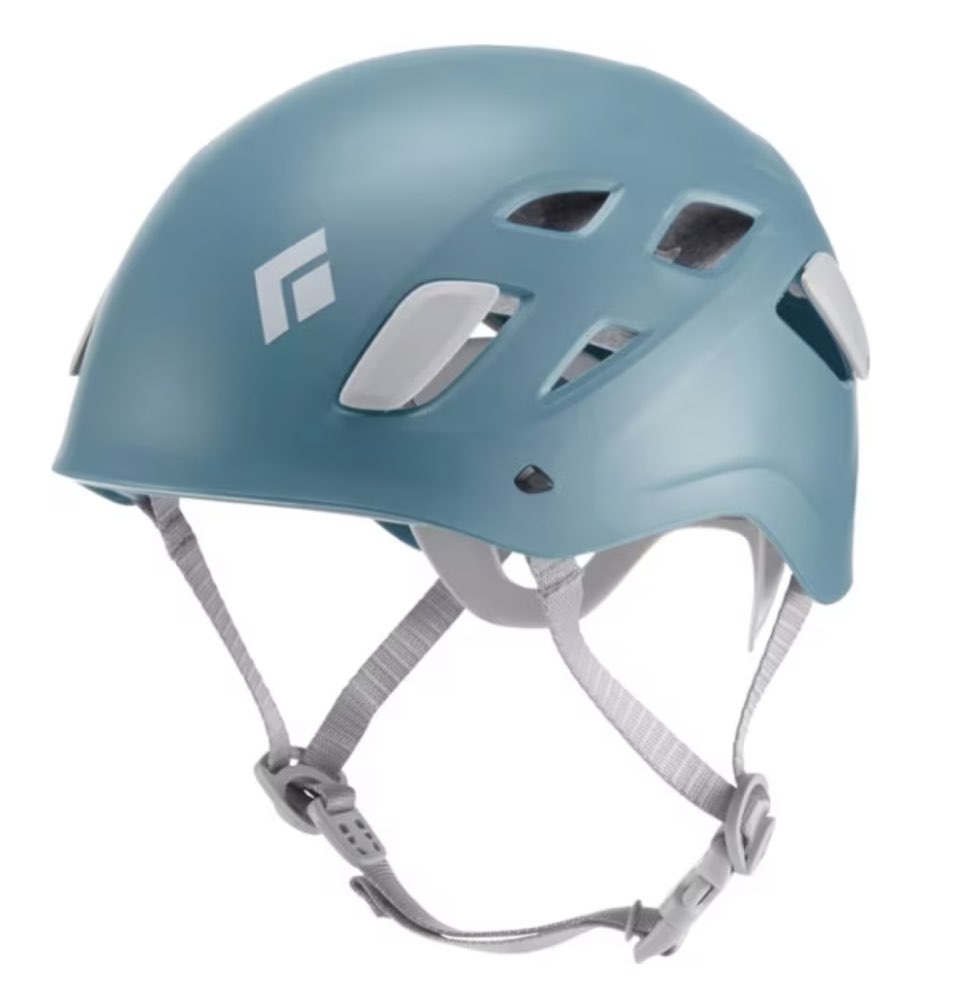 A Black Diamond Half Dome climbing helmet.