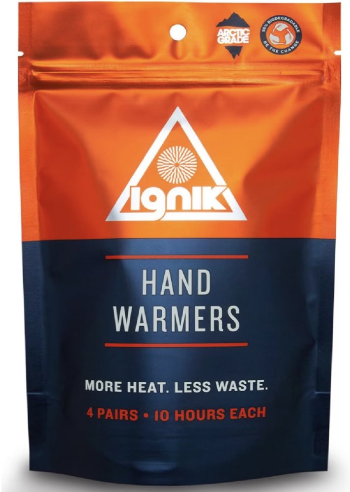 Ignik reusable hand warmers.