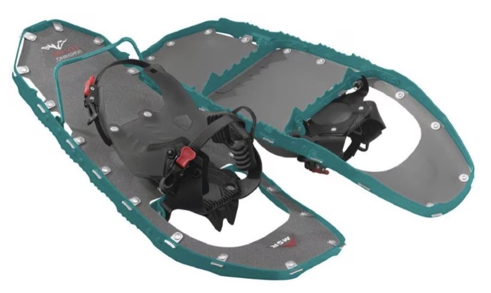 A pair of MSR Lightning Explore snowshoes.