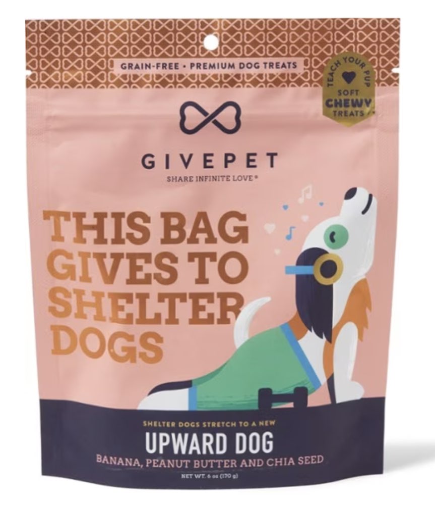 A bag of GivePet dog treats.
