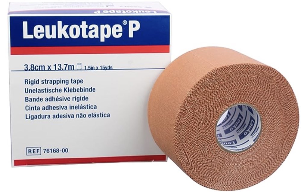 A roll of Leukotape multi-use athletic tape.