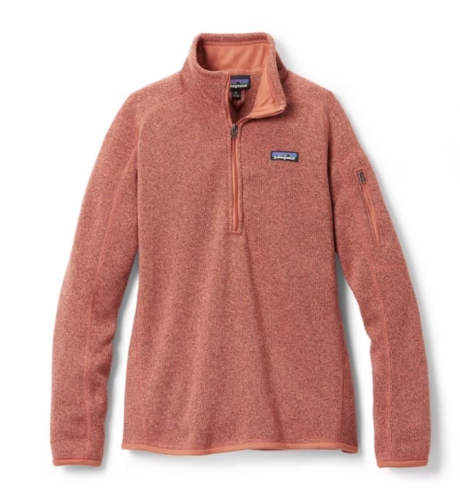 Product photo of the Patagonia Better Sweater quarter-zip fleece pullover in terracotta.